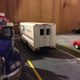 The mail truck out delivering mail.